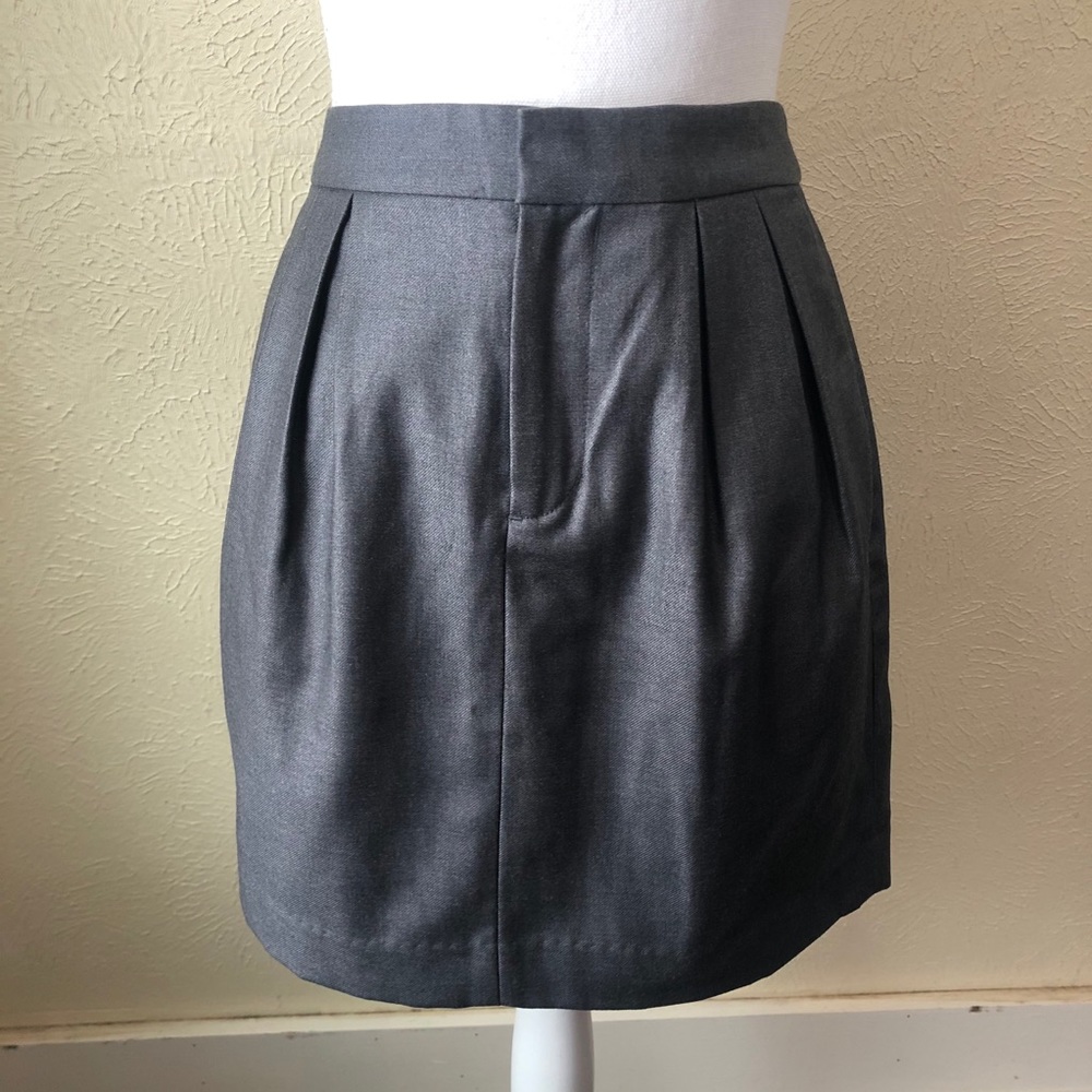 Banana Republic Factory Pleated Mini Skirt 4 Grey